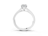White gold Emerald Cut Diamond Solitaire Ring with Pavé Band and Prong Setting_39