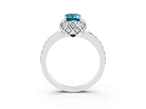 White gold Emerald Cut Diamond Solitaire Ring with Shared Prong Pavé Band_3