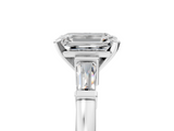 White gold Emerald Cut Diamond Solitaire Ring with Tapered Baguette Accents and Four-Prong Setting_137