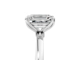 White gold Emerald Cut Diamond Solitaire Ring with Thin Band and Prong Setting_17