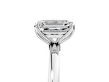 White gold Emerald Cut Diamond Solitaire Ring with Thin Band and Prong Setting_41