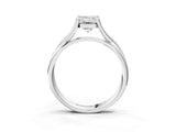 White gold Emerald Cut Diamond Solitaire Twist Band Prong Setting Ring_58