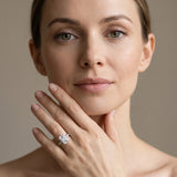 White gold Emerald Cut Diamond Solitaire with Pave Band and Four-Prong Setting_13