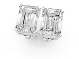 Platinum 0.50 Carat E-F VVS-VS Emerald Diamond Stud Earrings