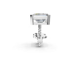 Platinum 0.50 Carat E-F VVS-VS Emerald Diamond Stud Earrings