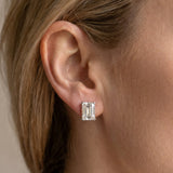 Platinum 0.50 Carat E-F VVS-VS Emerald Diamond Stud Earrings
