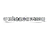 White gold Emerald Cut Diamond Tennis Bracelet with Bezel Setting_8