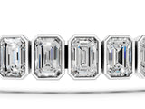 White gold Emerald Cut Diamond Tennis Bracelet with Bezel Setting_9