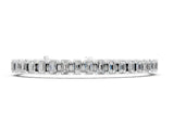 White gold Emerald Cut Diamond Tennis Bracelet with Half Bezel Setting_4