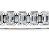White gold Emerald Cut Diamond Tennis Bracelet with Half Bezel Setting_5