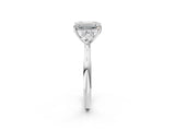 White gold Emerald Cut Diamond Three-Stone Ring with Pear Side Stones and Four-Prong Setting_78