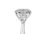 White gold Emerald Cut Diamond Three-Stone Ring with Pear Side Stones and Four-Prong Setting_78