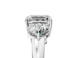 White gold Emerald Cut Diamond Three-Stone Ring with Prong Setting and Classic Band_87