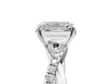 White gold Emerald Cut Diamond Twisted Band with Pavé Setting and Four-Prong Setting_60
