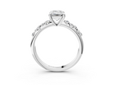 White gold Emerald Cut Diamond Vine Band with Four-Prong Setting_77