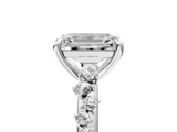 White gold Emerald Cut Diamond Vine Band with Four-Prong Setting_79