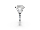 White gold Emerald Cut Double Halo Split Shank Diamond Ring with Prong Setting_75