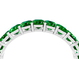 Platinum Emerald Cut Emerald Eternity Band with Shared Prong Setting