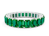 Platinum Emerald Cut Emerald Eternity Band with Shared Prong Setting