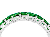 White gold Emerald Cut Emerald Prong-Set Eternity Band_10