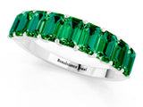 White gold Emerald Cut Emerald Prong-Set Eternity Band_7