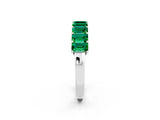 White gold Emerald Cut Emerald Prong-Set Eternity Band_8