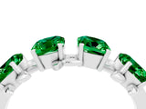 White gold Emerald Cut Emerald Prong-Set Half Eternity Band_22