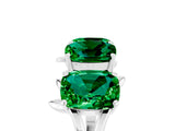 White gold Emerald Cut Emerald Prong-Set Half Eternity Band_23