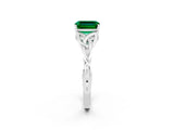 White gold Emerald Cut Emerald Solitaire Celtic Knot Ring with Four-Prong Setting_14