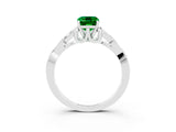 White gold Emerald Cut Emerald Solitaire Celtic Knot Ring with Four-Prong Setting_15