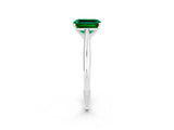 White gold Emerald Cut Emerald Solitaire Engagement Ring with Cathedral Setting and Four-Prong Mount_32