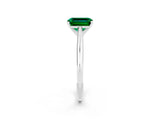 White gold Emerald Cut Emerald Solitaire Engagement Ring with Cathedral Setting and Four-Prong Mount_38