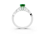 White gold Emerald Cut Emerald Solitaire Engagement Ring with Celtic Knot Band and Four-Prong Setting_3