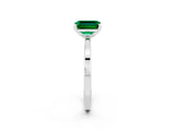 White gold Emerald Cut Emerald Solitaire Engagement Ring with Classic Band and Four-Prong Setting_26