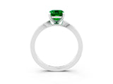 White gold Emerald Cut Emerald Solitaire Engagement Ring with Classic Band and Four-Prong Setting_27