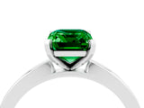 White gold Emerald Cut Emerald Solitaire Engagement Ring with Classic Band and Four-Prong Setting_28