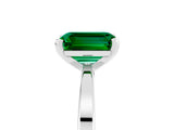 White gold Emerald Cut Emerald Solitaire Engagement Ring with Classic Band and Four-Prong Setting_29