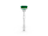 White gold Emerald Cut Emerald Solitaire Engagement Ring with Classic Band and Four-Prong Setting_38
