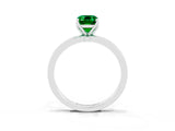 White gold Emerald Cut Emerald Solitaire Ring with Thin Band and Prong Setting_39