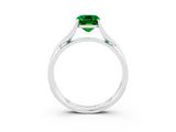 White gold Emerald Cut Emerald Solitaire Twist Band Prong Setting Ring_27