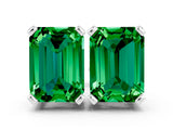 Platinum 0.74 Carat Emerald Emerald Stud Earrings