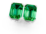 Platinum 0.74 Carat Emerald Emerald Stud Earrings