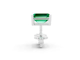 Platinum 0.74 Carat Emerald Emerald Stud Earrings