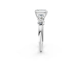 White gold Emerald Cut Five-Stone Prong Set Diamond Ring with Classic Band_70