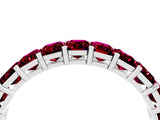 White gold Emerald Cut Garnet Eternity Band with Shared Prong Setting_10