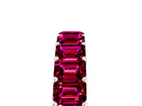 White gold Emerald Cut Garnet Eternity Band with Shared Prong Setting_11