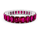 White gold Emerald Cut Garnet Eternity Band with Shared Prong Setting_6