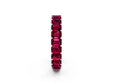 White gold Emerald Cut Garnet Eternity Band with Shared Prong Setting_8