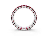 White gold Emerald Cut Garnet Eternity Band with Shared Prong Setting_9