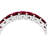White gold Emerald Cut Garnet Prong-Set Eternity Band_10